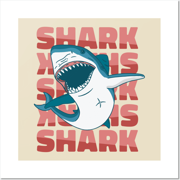 Shark Swimming Wall Art by Safdesignx